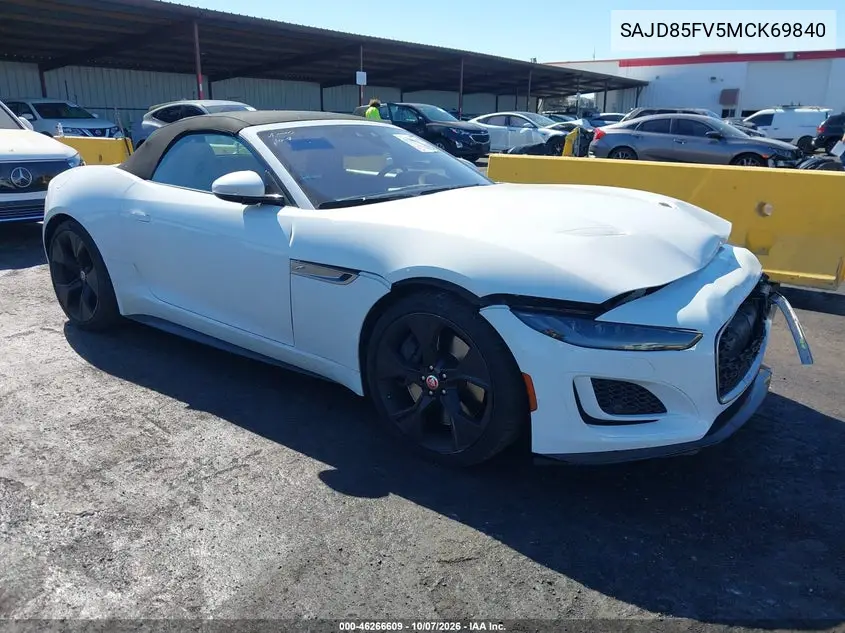 JAGUAR F-TYPE 2021, VIN SAJD85FV5MCK69840