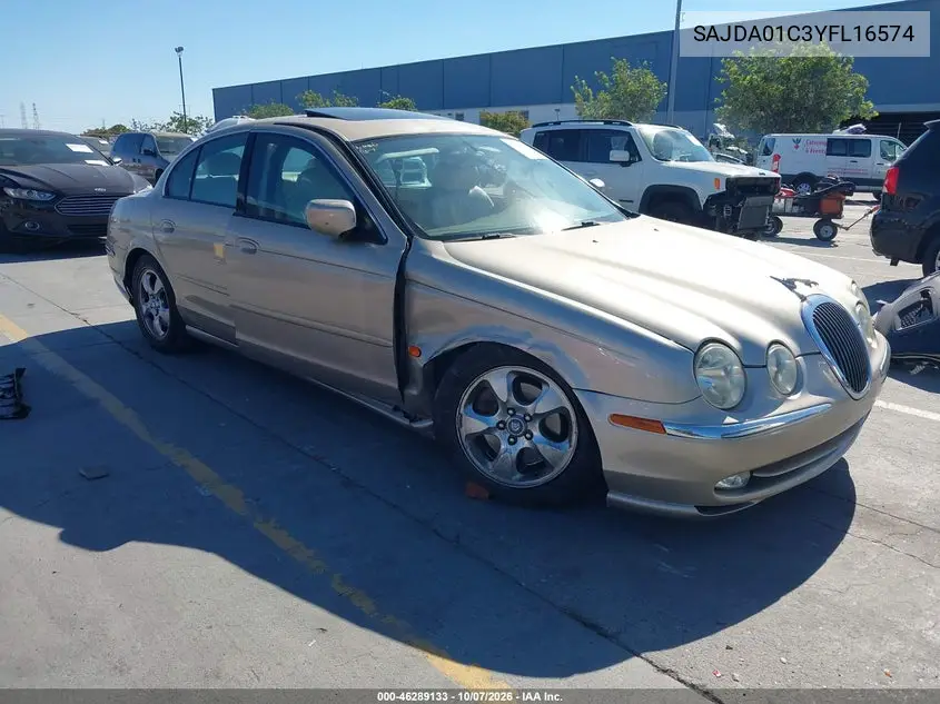 JAGUAR S-TYPE 2000, VIN SAJDA01C3YFL16574