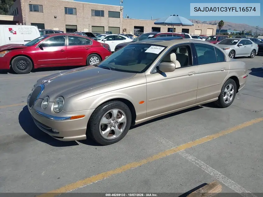 2000 JAGUAR S-TYPE VIN SAJDA01C3YFL16574 — фото 2