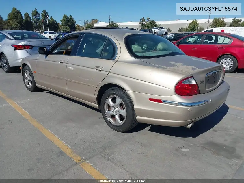 2000 JAGUAR S-TYPE VIN SAJDA01C3YFL16574 — фото 3