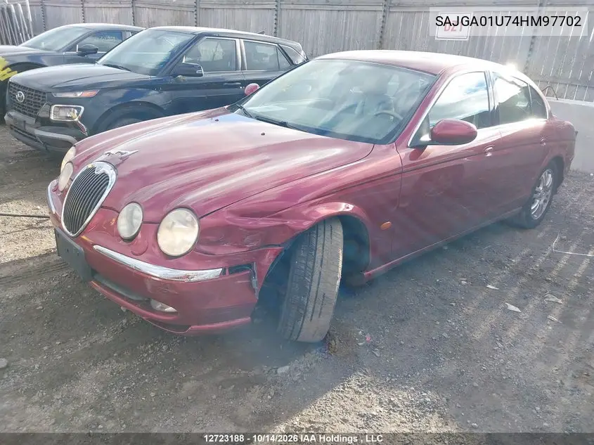 2004 JAGUAR S-TYPE VIN SAJGA01U74HM97702 — фото 2