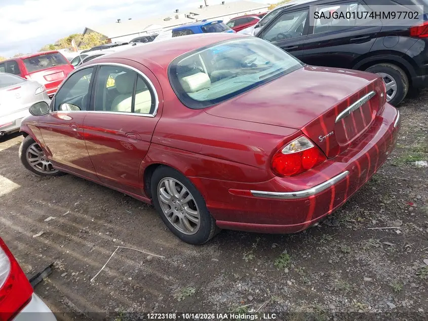 2004 JAGUAR S-TYPE VIN SAJGA01U74HM97702 — фото 3