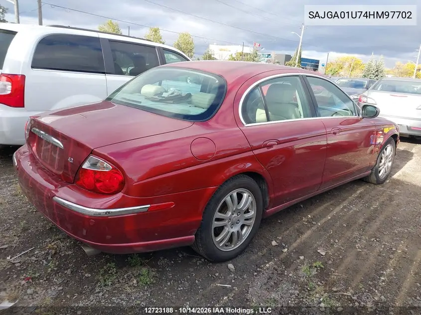 2004 JAGUAR S-TYPE VIN SAJGA01U74HM97702 — фото 4