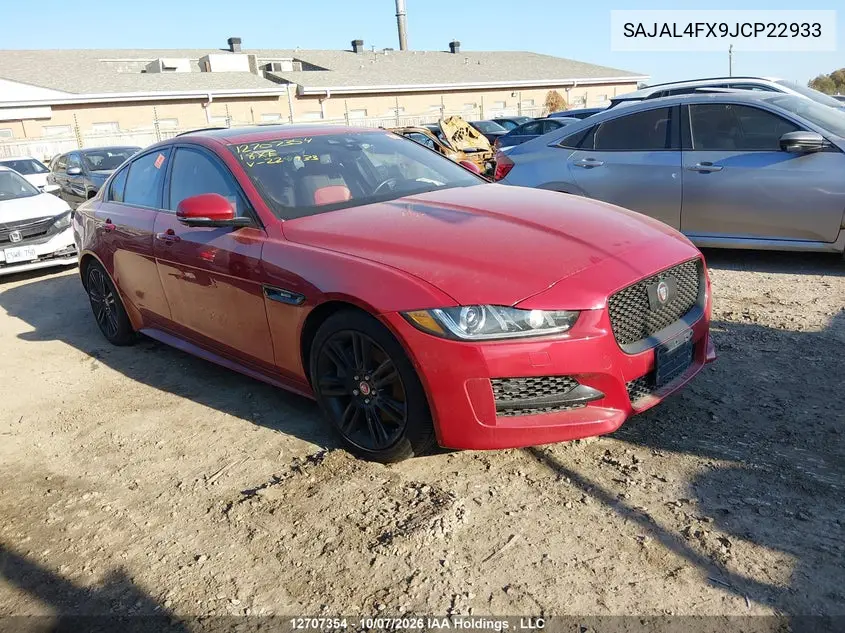 JAGUAR XE 2018, VIN SAJAL4FX9JCP22933
