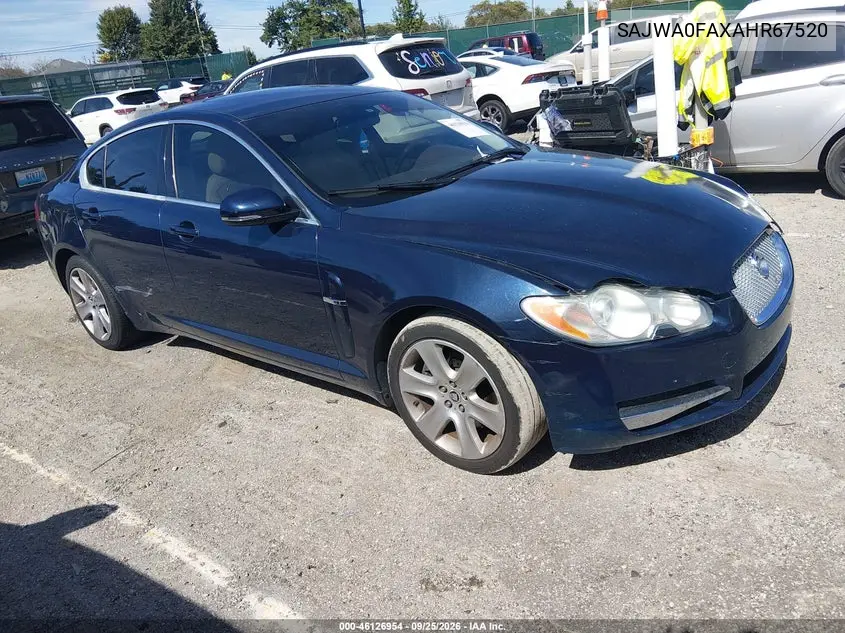 JAGUAR XF 2010, VIN SAJWA0FAXAHR67520