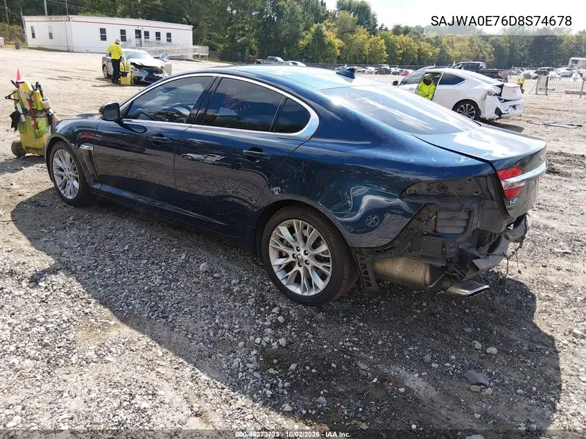 2013 JAGUAR XF VIN SAJWA0E76D8S74678 — фото 3