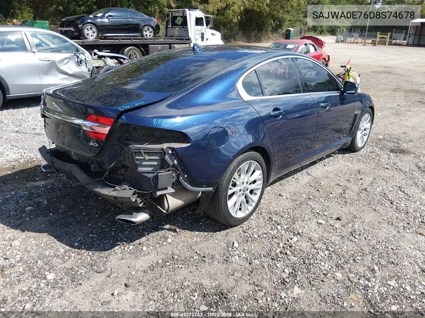2013 JAGUAR XF VIN SAJWA0E76D8S74678 — фото 4