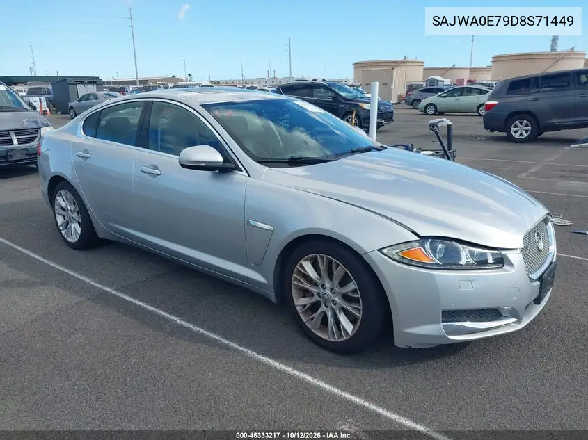 JAGUAR XF 2013, VIN SAJWA0E79D8S71449