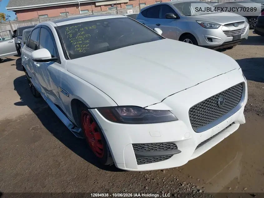 JAGUAR XF 2018, VIN SAJBL4FX7JCY70289