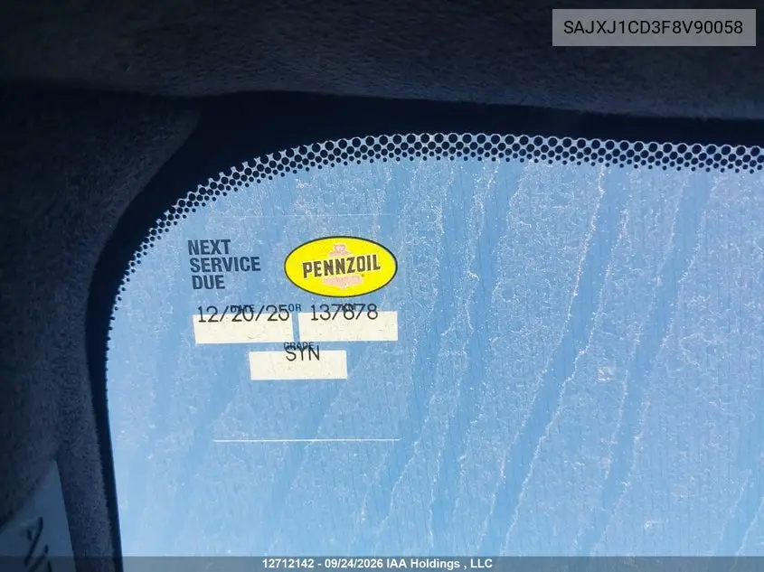 2015 JAGUAR XJ VIN SAJXJ1CD3F8V90058 — фото 14