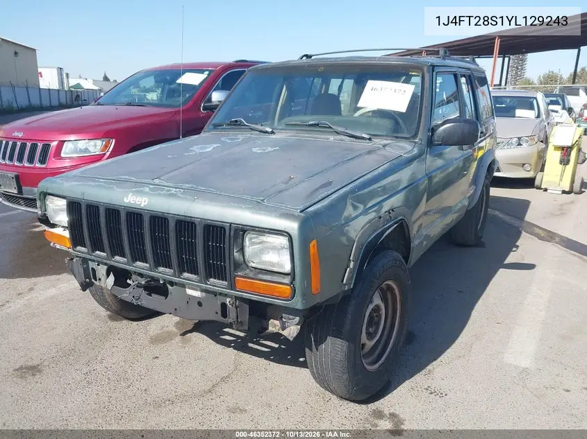 2000 JEEP CHEROKEE VIN 1J4FT28S1YL129243 — фото 2