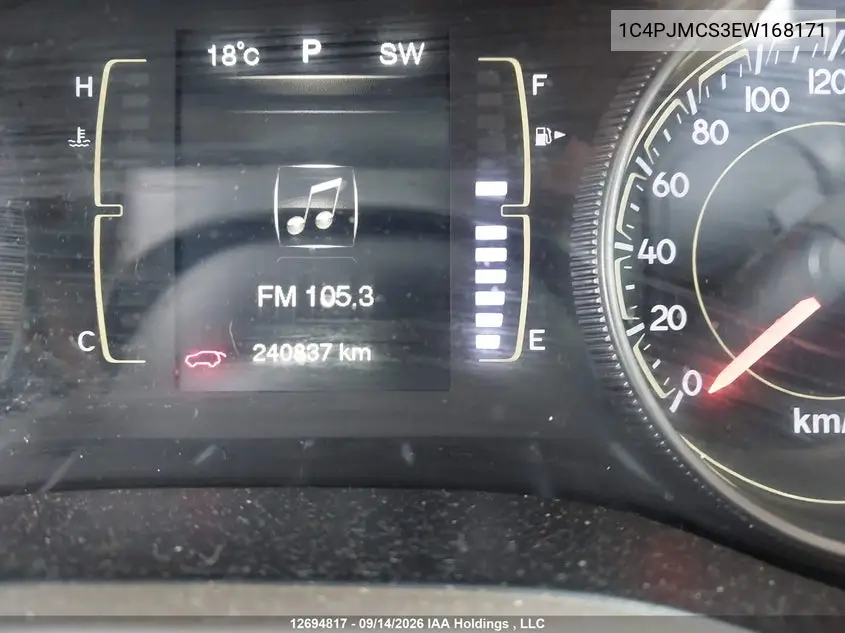 2014 JEEP CHEROKEE VIN 1C4PJMCS3EW168171 — фото 16