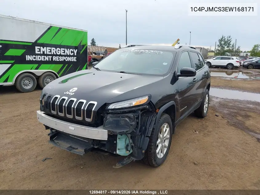 2014 JEEP CHEROKEE VIN 1C4PJMCS3EW168171 — фото 2