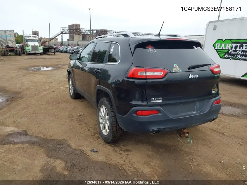 2014 JEEP CHEROKEE VIN 1C4PJMCS3EW168171 — фото 3