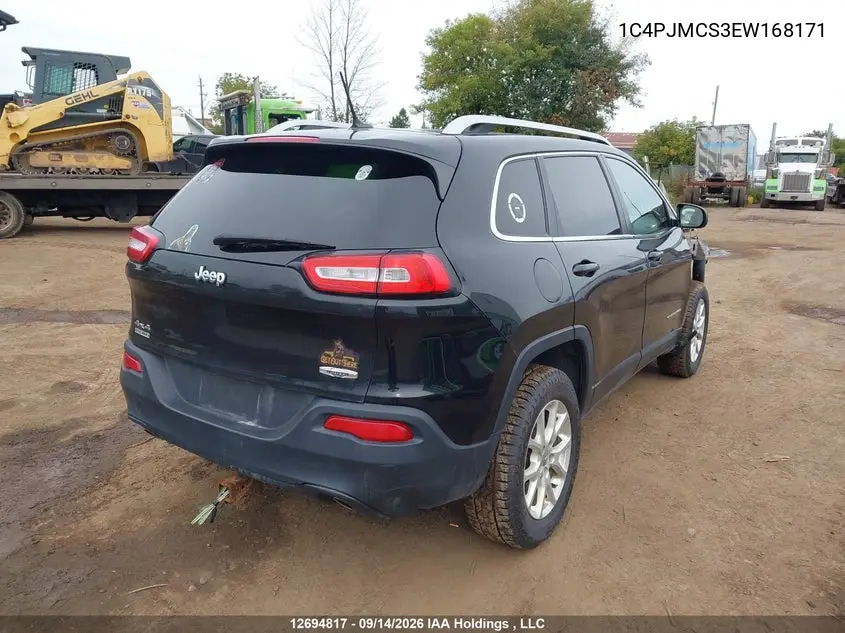 2014 JEEP CHEROKEE VIN 1C4PJMCS3EW168171 — фото 4