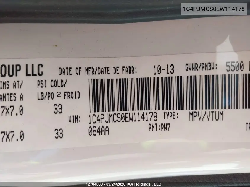 2014 JEEP CHEROKEE VIN 1C4PJMCS0EW114178 — фото 18