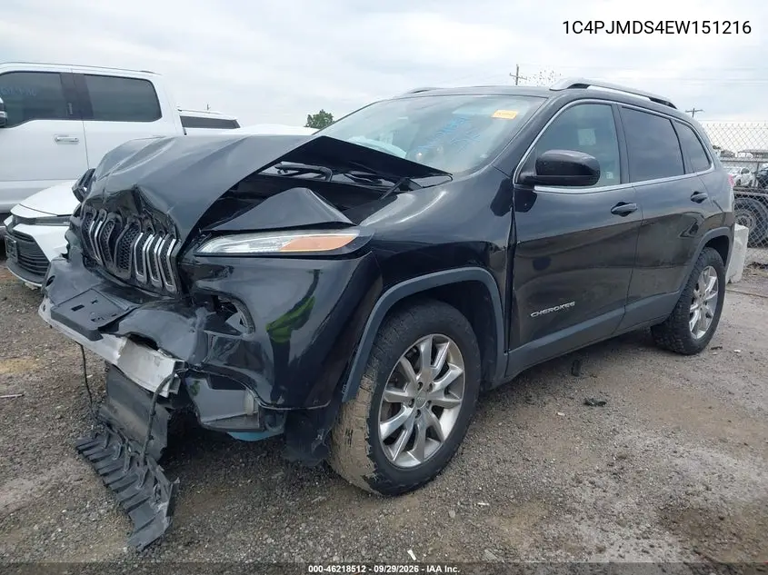 2014 JEEP CHEROKEE VIN 1C4PJMDS4EW151216 — фото 2