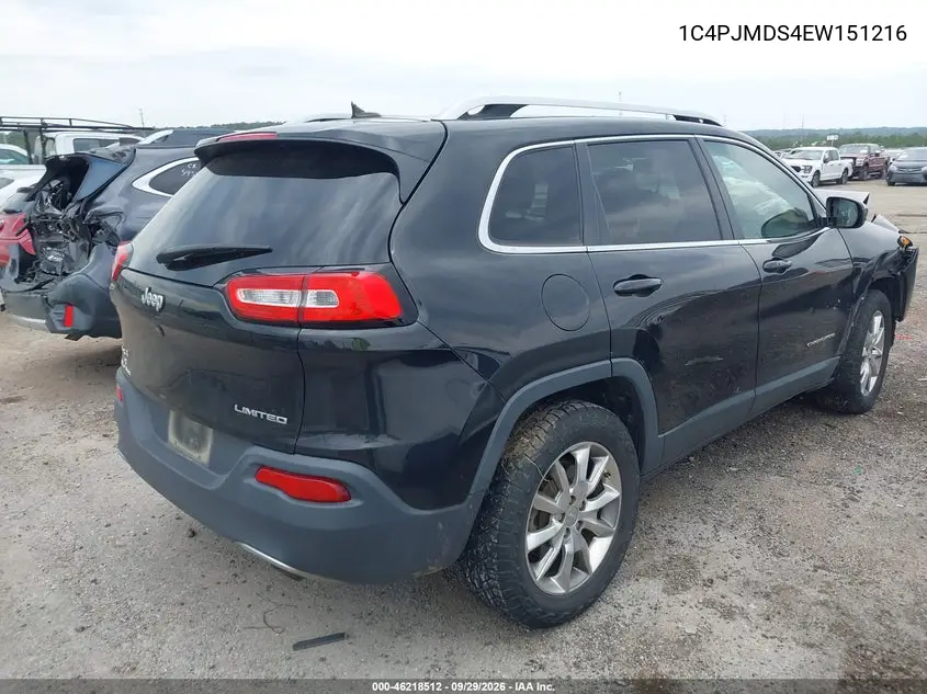 2014 JEEP CHEROKEE VIN 1C4PJMDS4EW151216 — фото 4