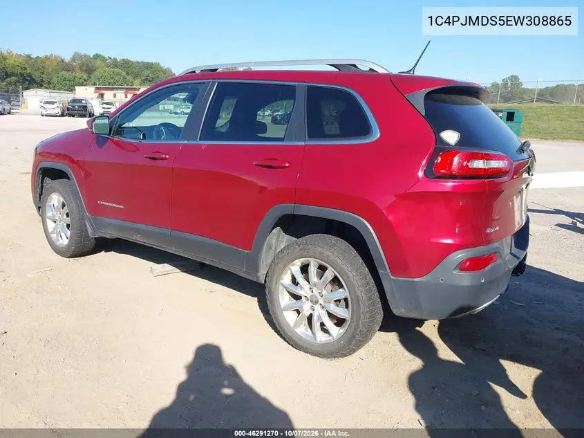 2014 JEEP CHEROKEE VIN 1C4PJMDS5EW308865 — фото 3