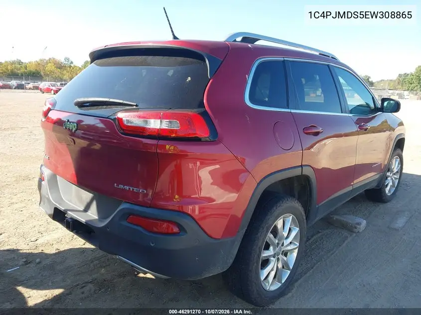 2014 JEEP CHEROKEE VIN 1C4PJMDS5EW308865 — фото 4