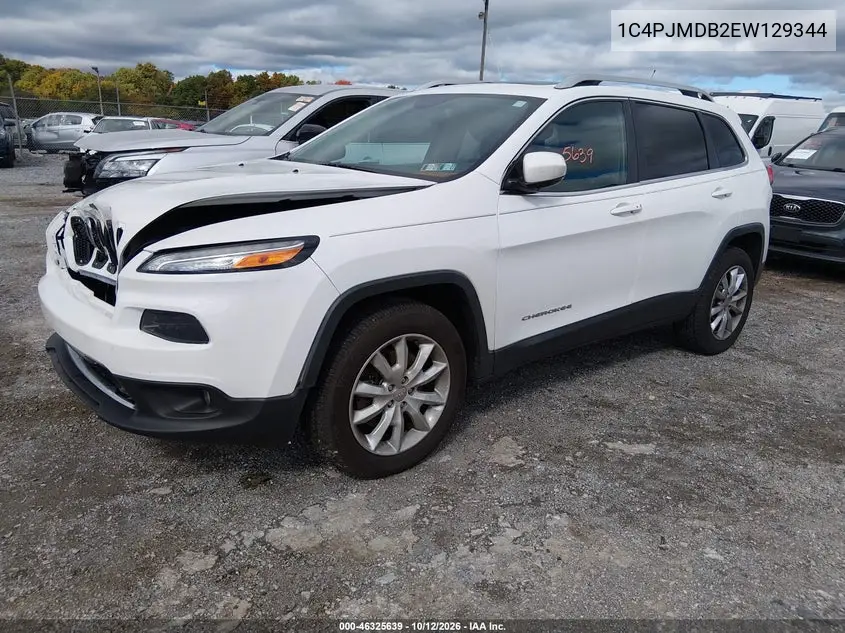 2014 JEEP CHEROKEE VIN 1C4PJMDB2EW129344 — фото 2