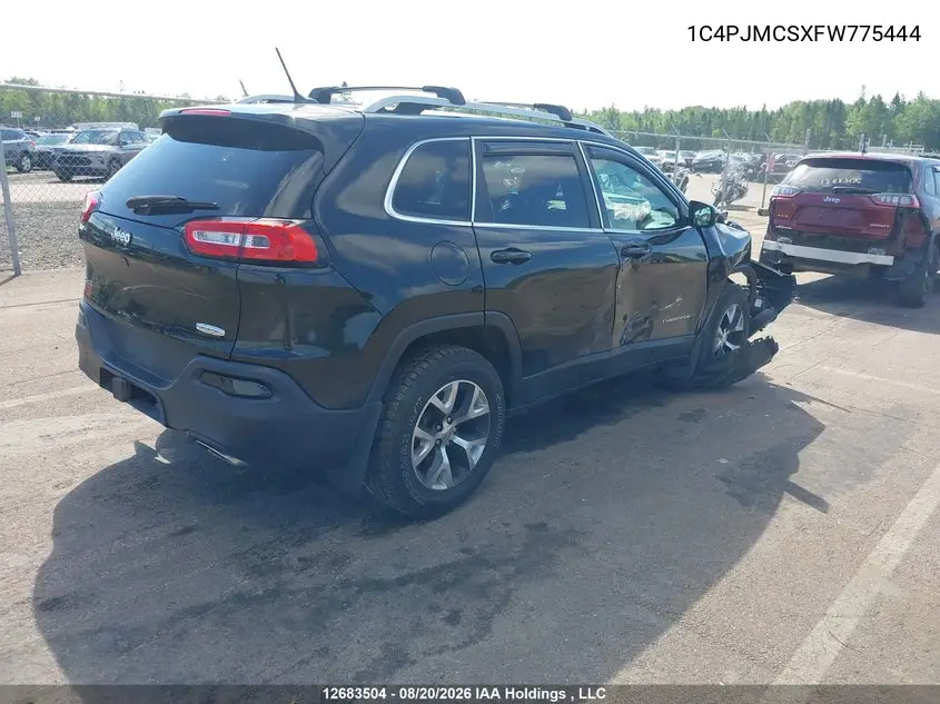 2015 JEEP CHEROKEE VIN 1C4PJMCSXFW775444 — фото 4