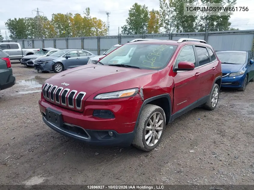 2015 JEEP CHEROKEE VIN 1C4PJMDS9FW661756 — фото 2