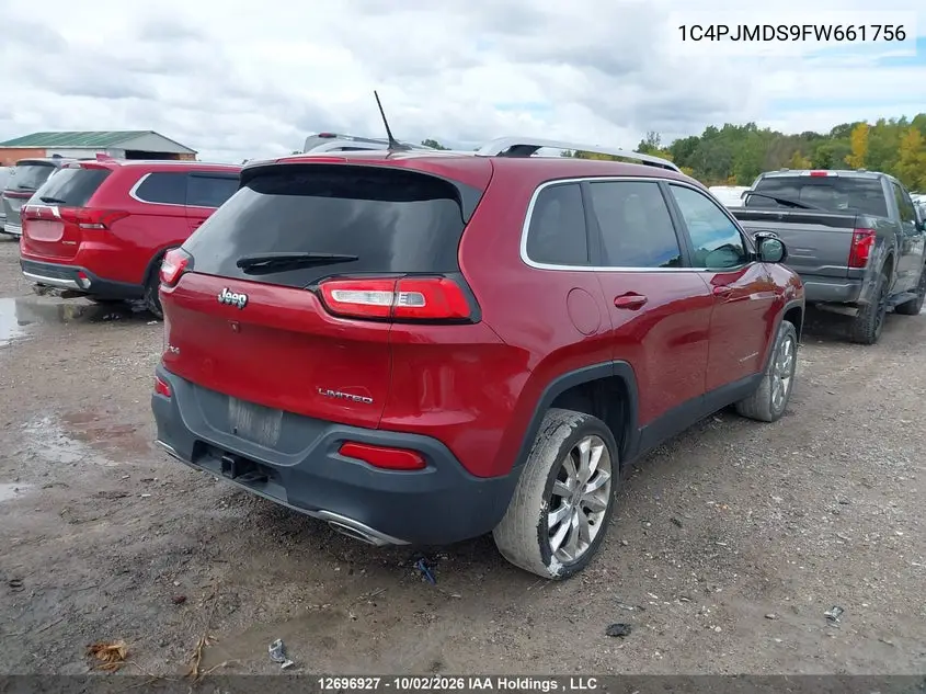 2015 JEEP CHEROKEE VIN 1C4PJMDS9FW661756 — фото 4