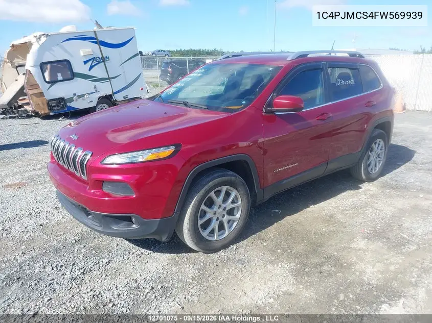 2015 JEEP CHEROKEE VIN 1C4PJMCS4FW569939 — фото 2