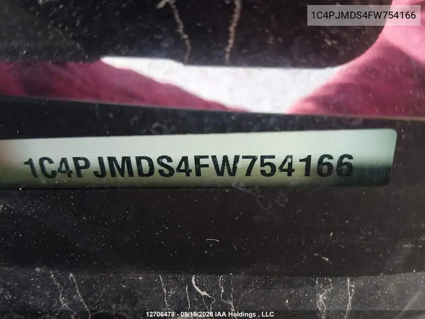 2015 JEEP CHEROKEE VIN 1C4PJMDS4FW754166 — фото 9