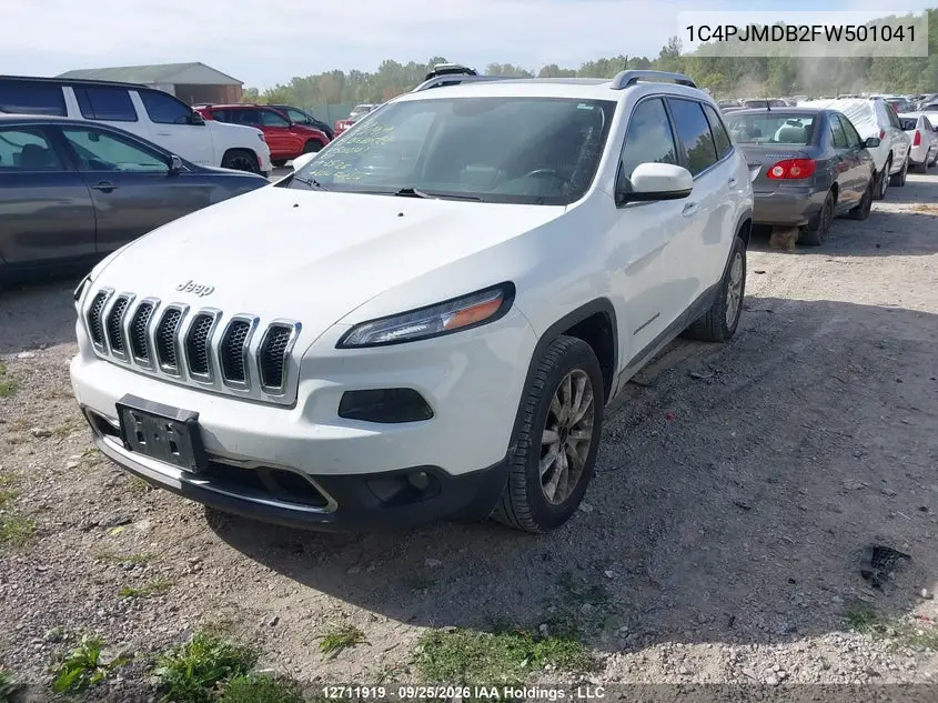 2015 JEEP CHEROKEE VIN 1C4PJMDB2FW501041 — фото 2