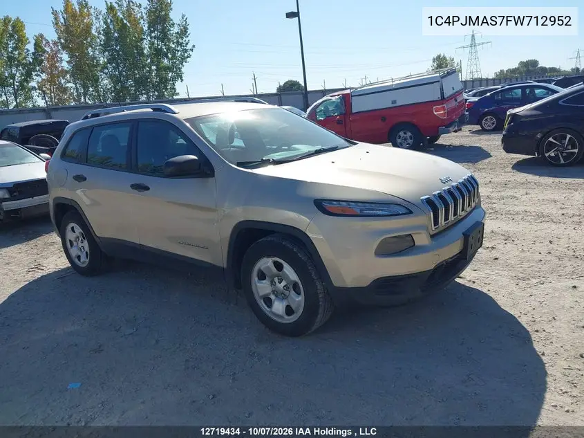 JEEP CHEROKEE 2015, VIN 1C4PJMAS7FW712952