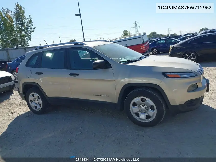 2015 JEEP CHEROKEE VIN 1C4PJMAS7FW712952 — фото 12