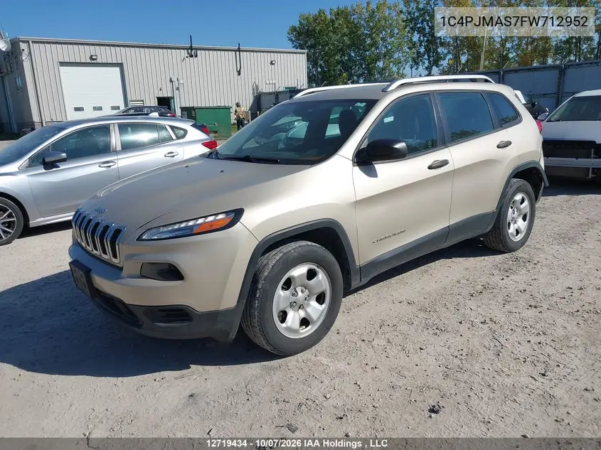 2015 JEEP CHEROKEE VIN 1C4PJMAS7FW712952 — фото 2