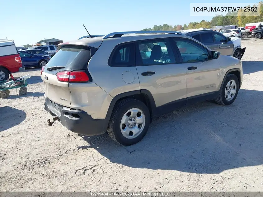 2015 JEEP CHEROKEE VIN 1C4PJMAS7FW712952 — фото 4