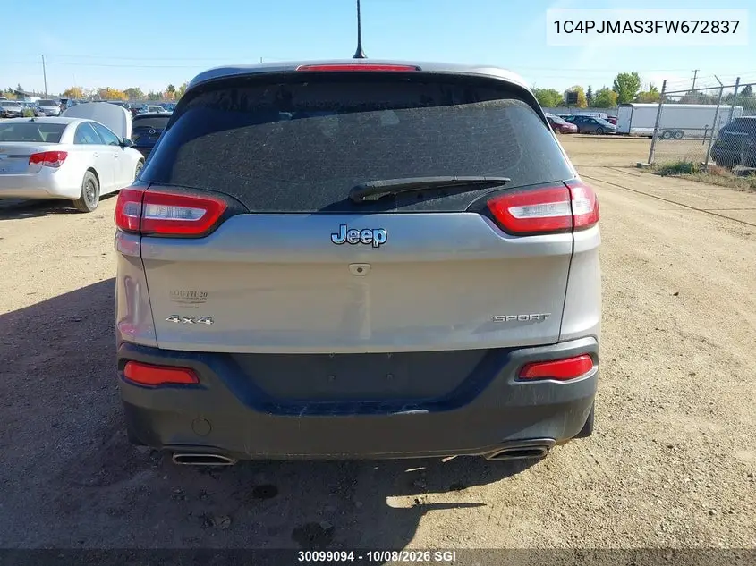 2015 JEEP CHEROKEE VIN 1C4PJMAS3FW672837 — фото 16