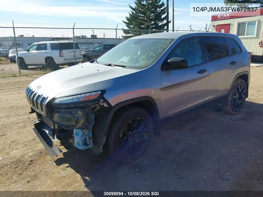 2015 JEEP CHEROKEE VIN 1C4PJMAS3FW672837 — фото 2