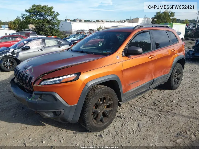 2015 JEEP CHEROKEE VIN 1C4PJMBS6FW652421 — фото 2