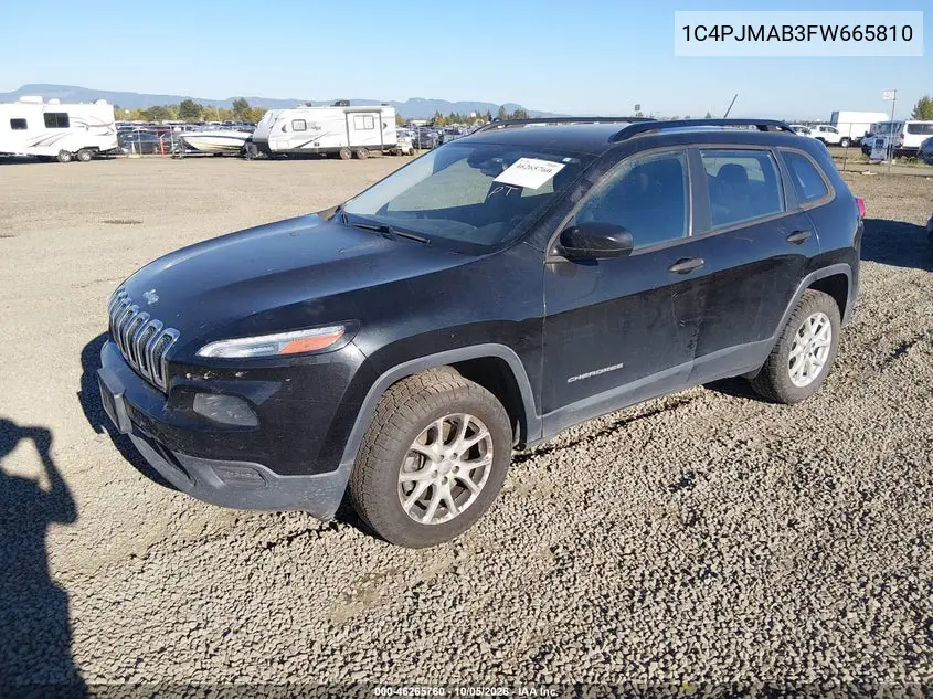2015 JEEP CHEROKEE VIN 1C4PJMAB3FW665810 — фото 2