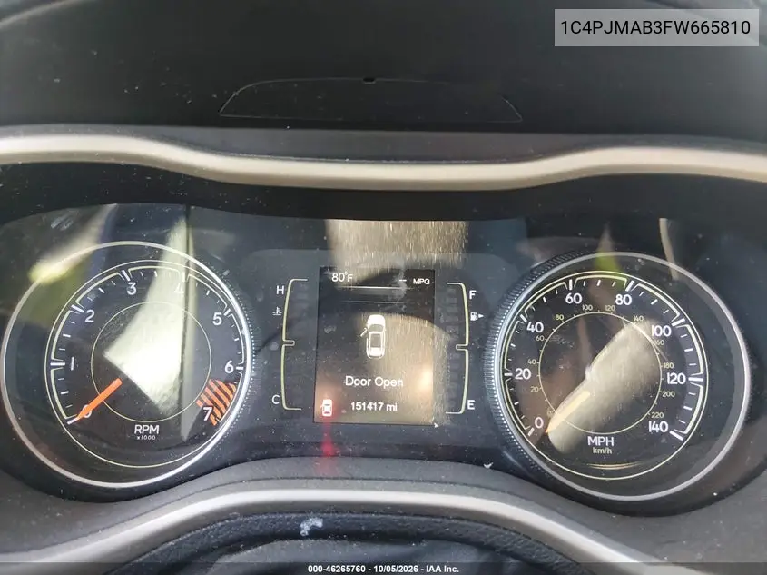 2015 JEEP CHEROKEE VIN 1C4PJMAB3FW665810 — фото 7
