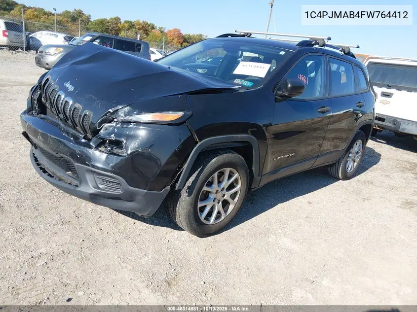 2015 JEEP CHEROKEE VIN 1C4PJMAB4FW764412 — фото 2