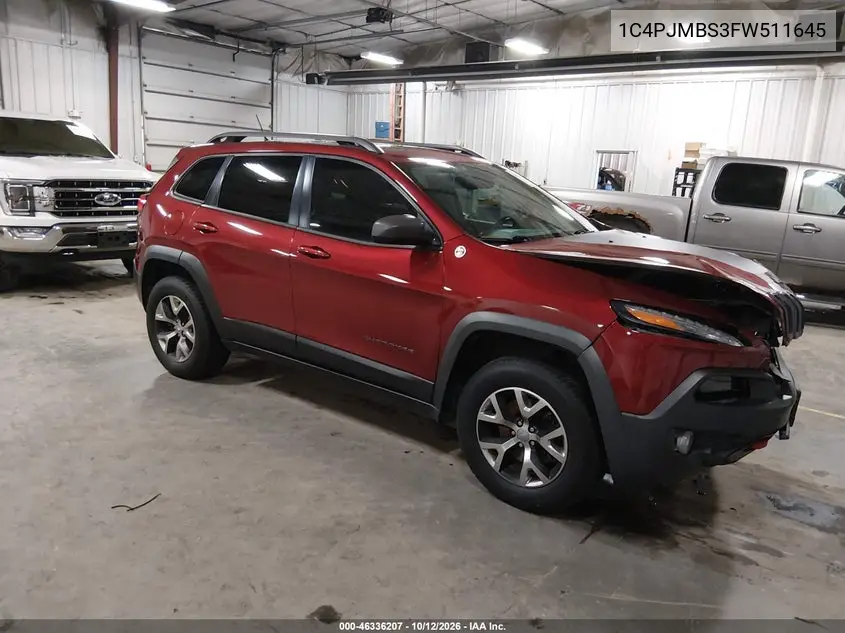JEEP CHEROKEE 2015, VIN 1C4PJMBS3FW511645