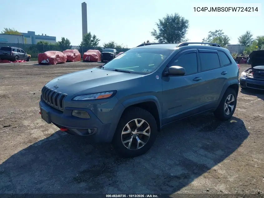 2015 JEEP CHEROKEE VIN 1C4PJMBS0FW724214 — фото 2
