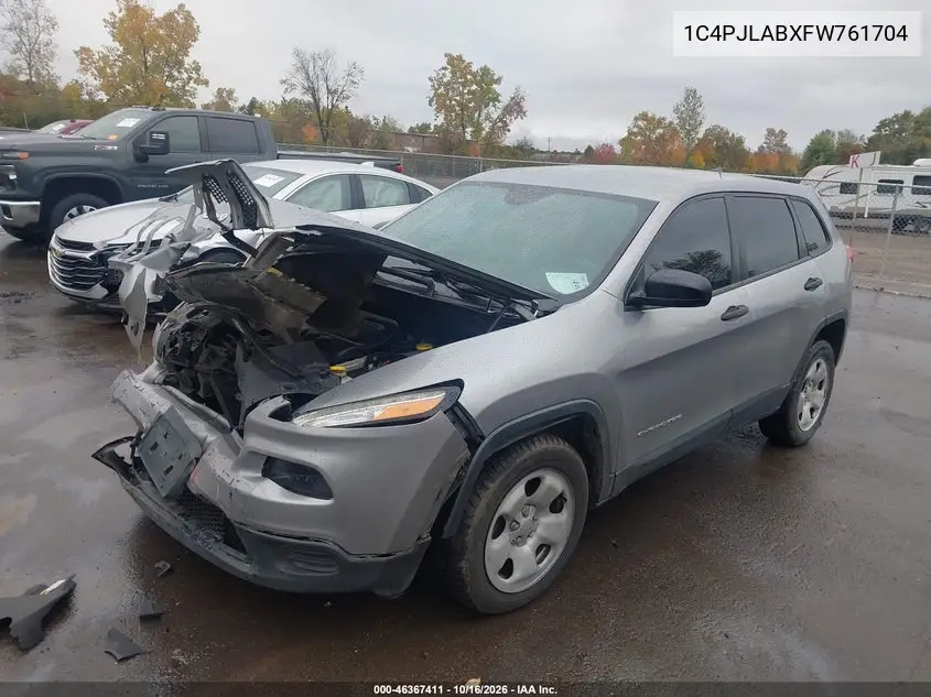 2015 JEEP CHEROKEE VIN 1C4PJLABXFW761704 — фото 2
