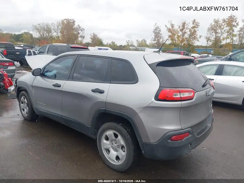 2015 JEEP CHEROKEE VIN 1C4PJLABXFW761704 — фото 3