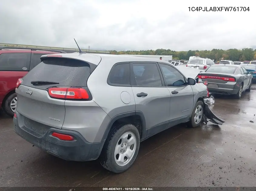 2015 JEEP CHEROKEE VIN 1C4PJLABXFW761704 — фото 4