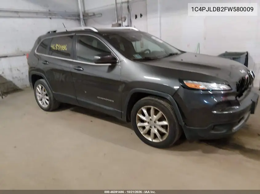 JEEP CHEROKEE 2015, VIN 1C4PJLDB2FW580009