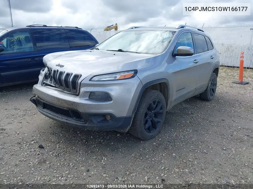 2016 JEEP CHEROKEE VIN 1C4PJMCS1GW166177 — фото 2
