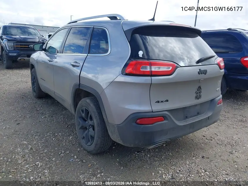 2016 JEEP CHEROKEE VIN 1C4PJMCS1GW166177 — фото 3