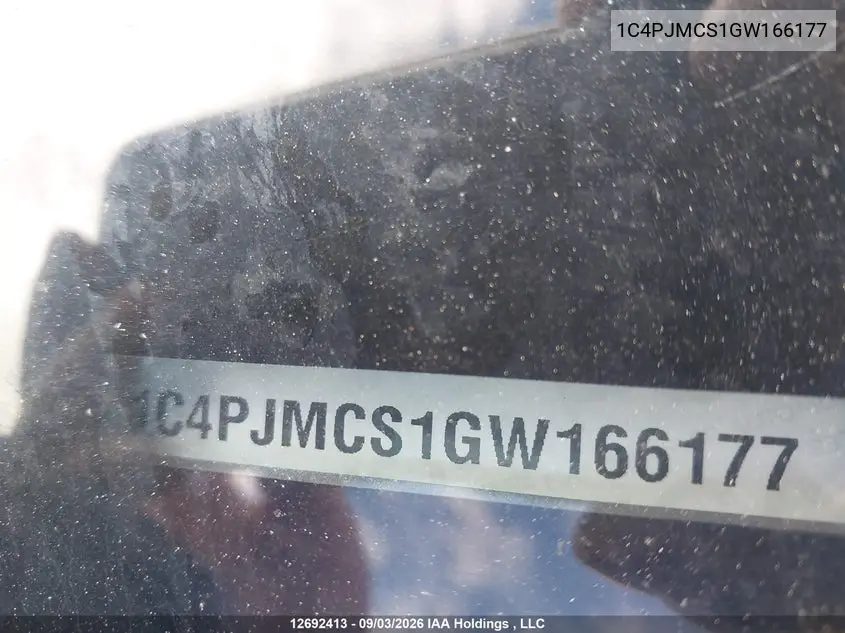 2016 JEEP CHEROKEE VIN 1C4PJMCS1GW166177 — фото 9